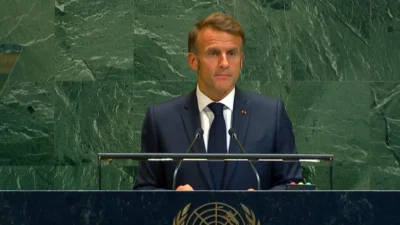 BM'deki Filistin Zirvesi'nde konuşan Fransa Cumhurbaşkanı Emmanuel Macron, Filistin'i resmen