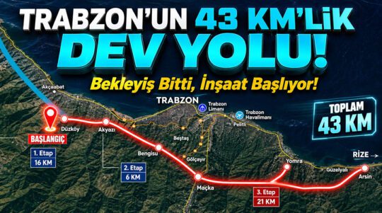 Trabzon trafiğine kalıcı çözüm sunacak olan Güney Çevre Yolu Projesi