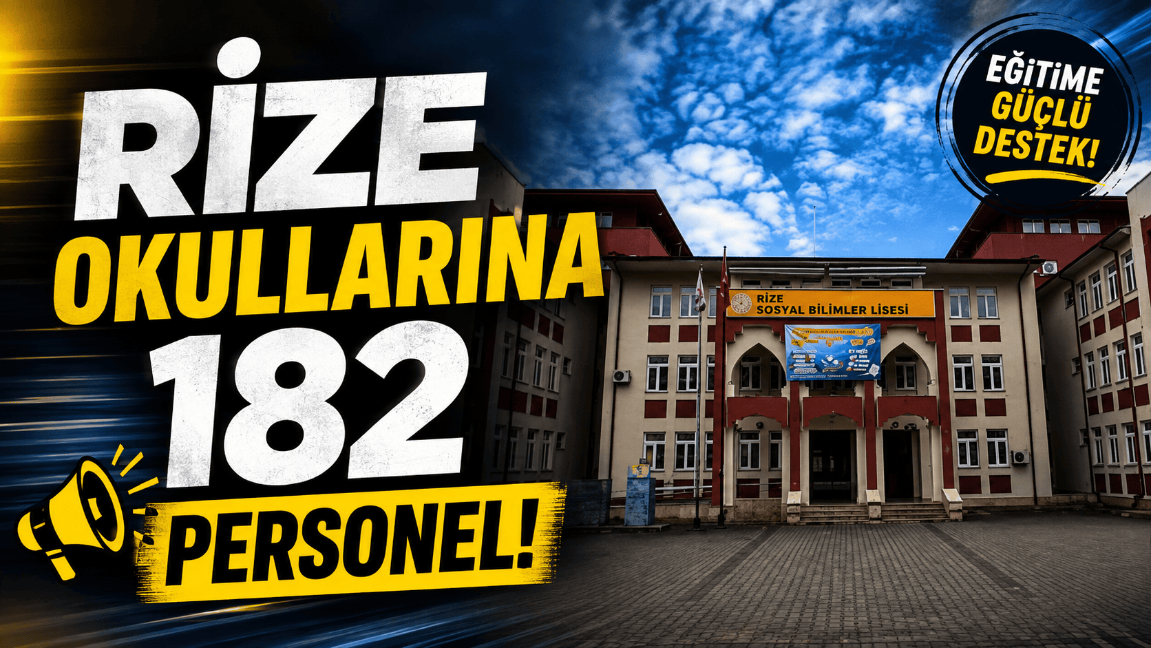 MEB ve İŞKUR iş birliğiyle Rize'deki okullara 182 TYP personeli