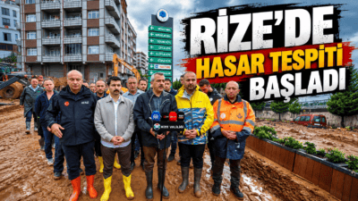 Rize'de etkili olan şiddetli sağanağın ardından Vali İhsan Selim Baydaş
