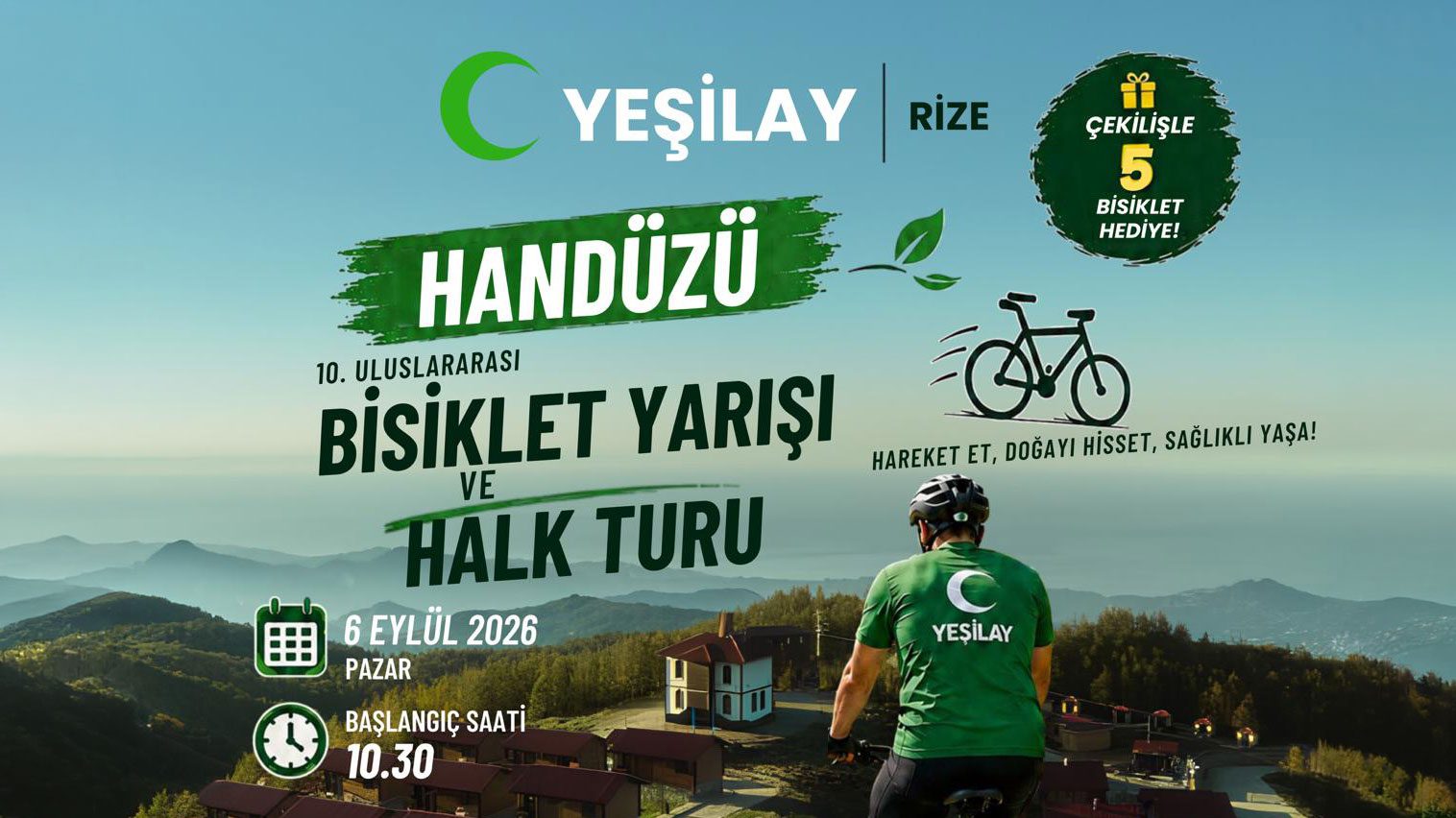 Yeşilay Rize 10. Uluslararası Handüzü Bisiklet Festivali 6 Eylül Pazar