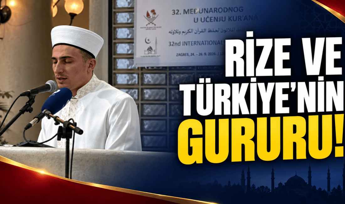 Rizeli genç kurra hafız Abdullah Karali, Hırvatistan'da düzenlenen 32. Avrupa