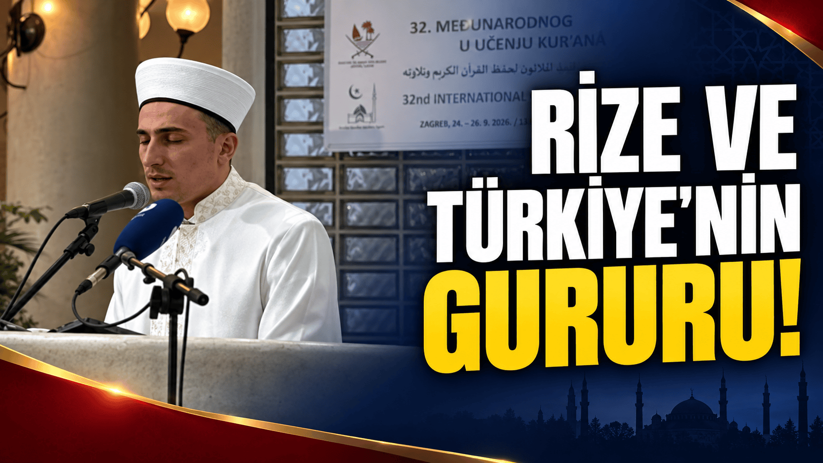Rizeli genç kurra hafız Abdullah Karali, Hırvatistan'da düzenlenen 32. Avrupa