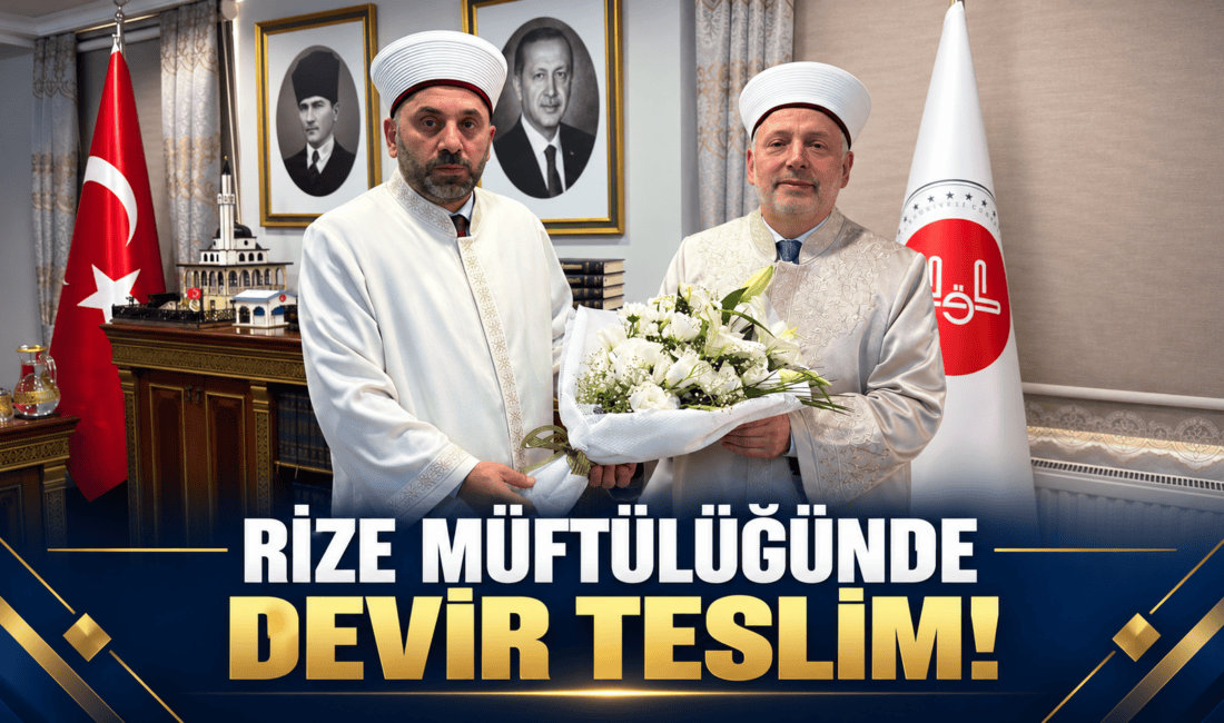 Rize İl Müftülüğünde devir teslim töreni gerçekleşti. 6,5 yıldır görev