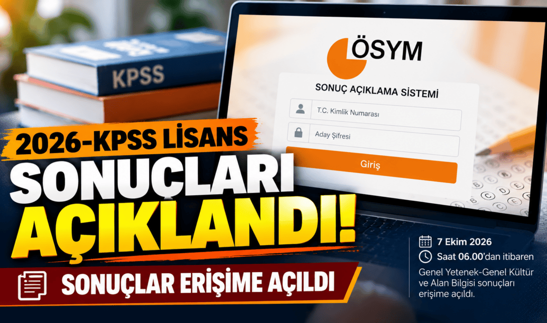 ÖSYM, 2026-KPSS Lisans Genel Yetenek-Genel Kültür ve Alan Bilgisi sınav