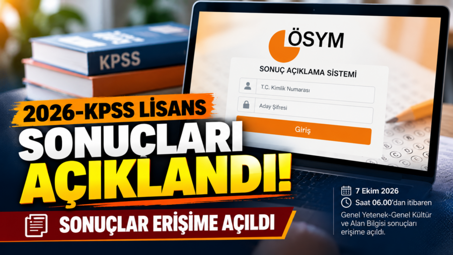 ÖSYM, 2026-KPSS Lisans Genel Yetenek-Genel Kültür ve Alan Bilgisi sınav