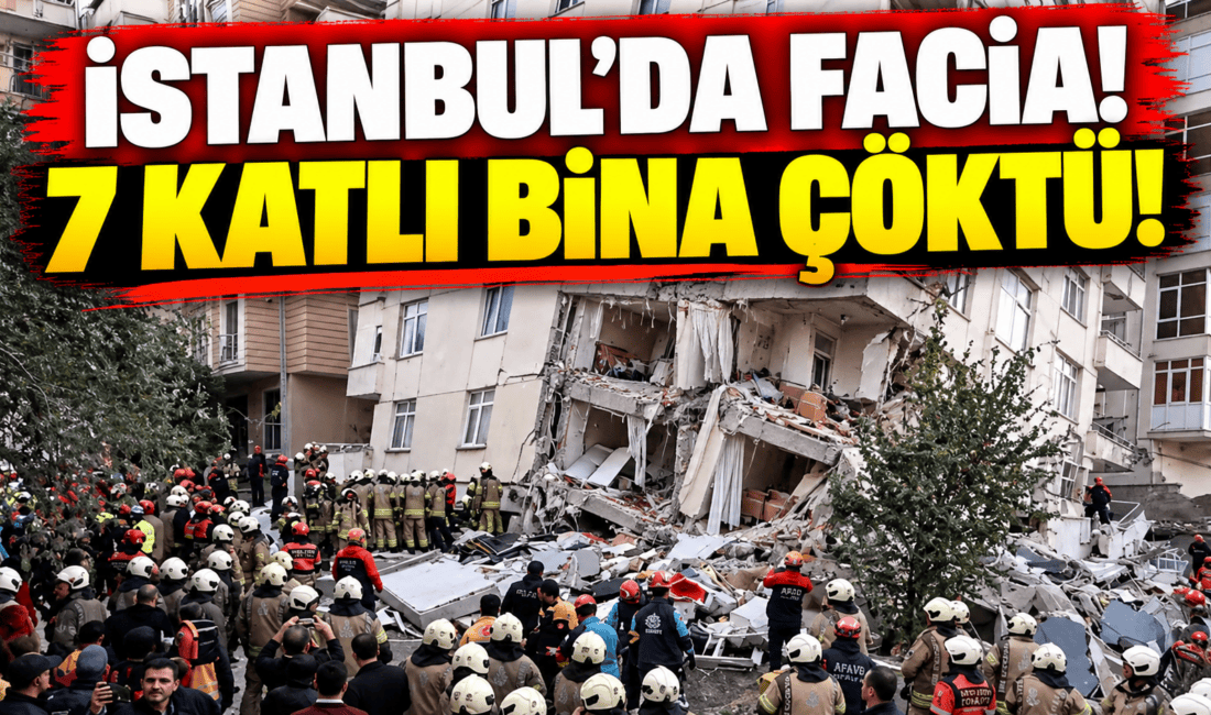 İstanbul Maltepe'de 1987 yapımı 7 katlı binanın alt katlarında çökme
