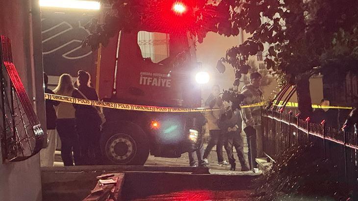 Ankara Çankaya'daki bir dairede meydana gelen doğalgaz patlaması sonrası yangın