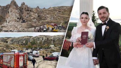 Kapadokya'da peribacasının çökmesi sonucu 3 kişi yaşamını yitirdi, 5 turist