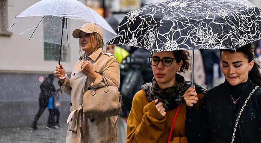 Meteoroloji 19 il için sarı kodlu uyarı yayımlarken İstanbul'da sağanak