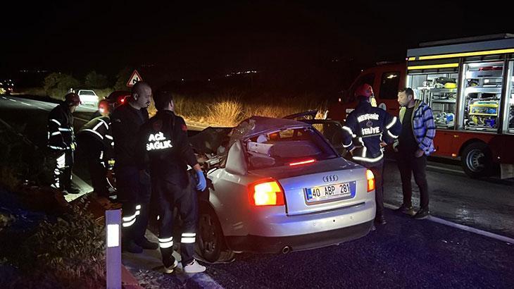 Nevşehir'de dönüş yapan patates yüklü TIR'a arkadan çarpan otomobildeki Rahmi