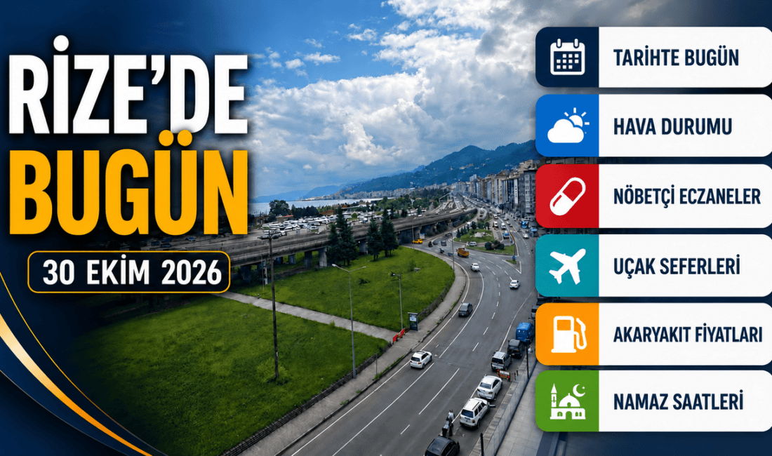30 Ekim 2026 Cuma günü Rize'de hava sıcaklığı 15-20 derece