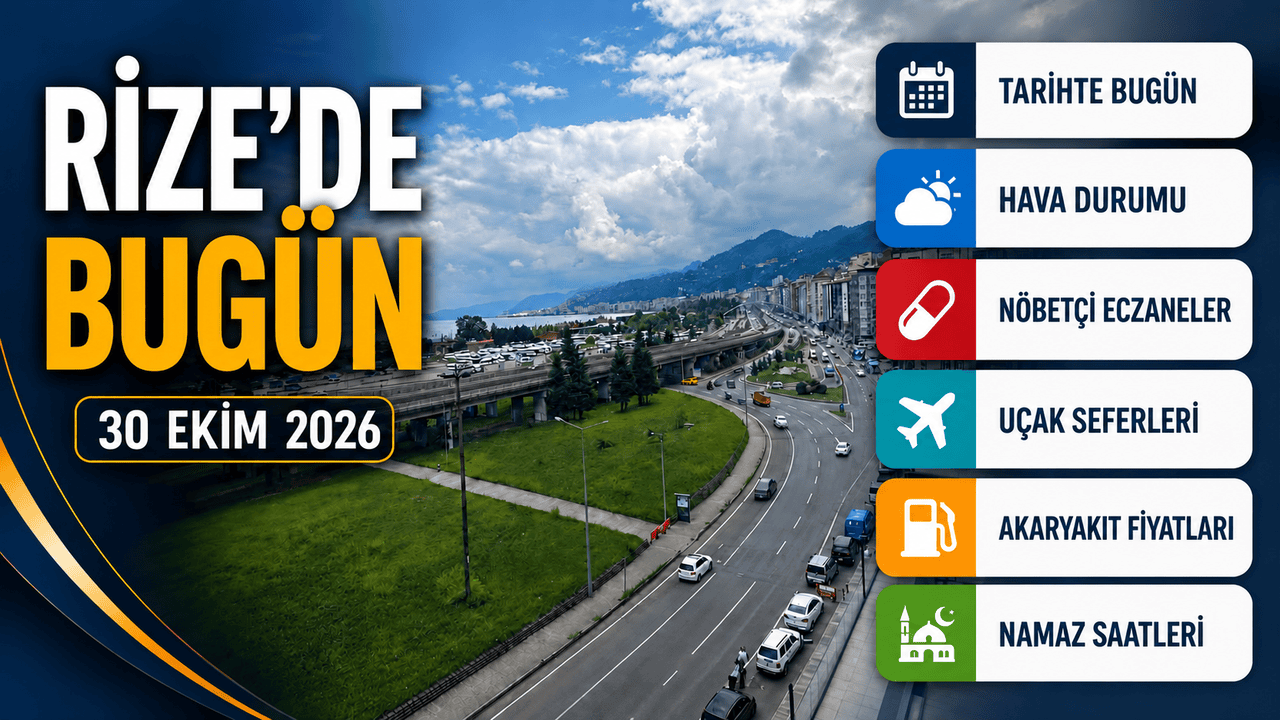 30 Ekim 2026 Cuma günü Rize'de hava sıcaklığı 15-20 derece